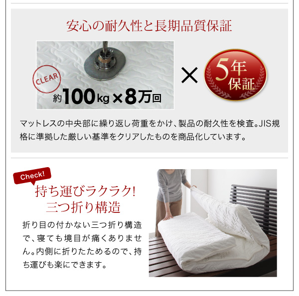 持ち運びラクラク!三つ折り構造