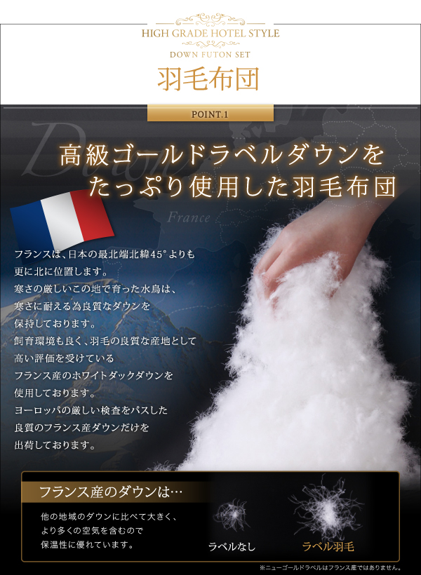 高級ゴールドラベルダウン