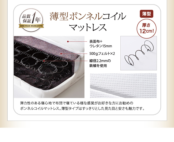 薄型ボンネルコイルマットレス