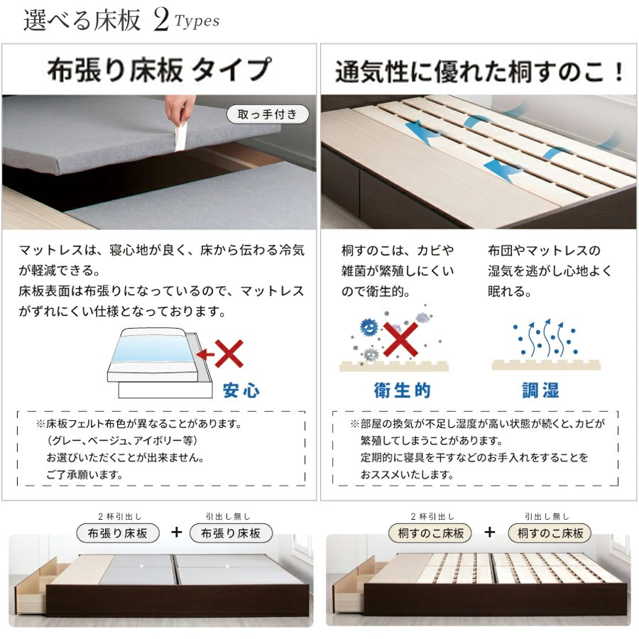 選べる床板2タイプ