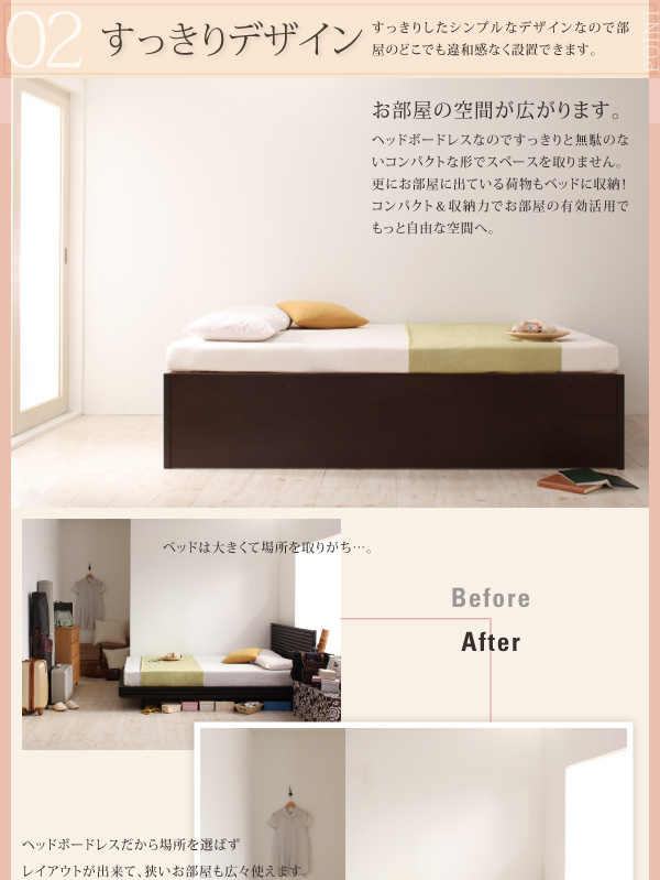 収納付きベッド | 日本製 大容量収納付きすのこベッド【O・S・V