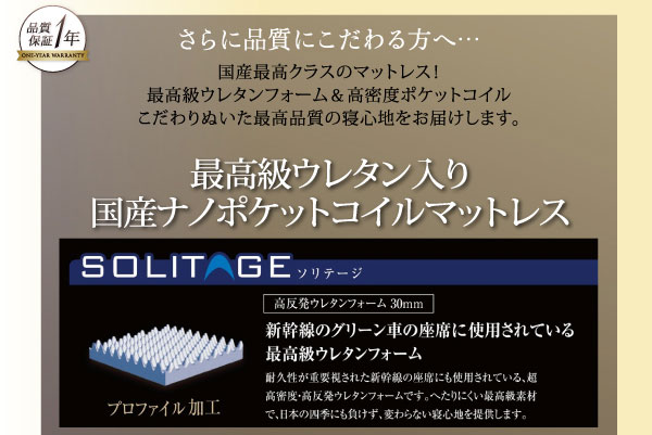 最高級ウレタン入り国産ナノポケットマットレス