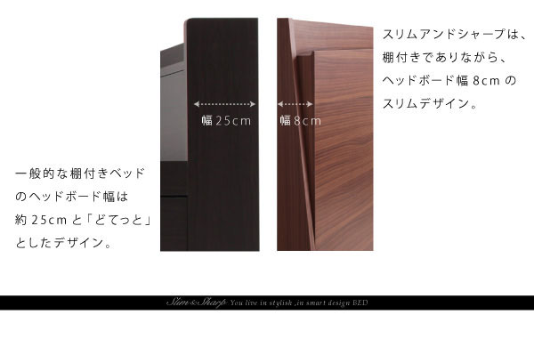 ヘッドボード幅8cm
