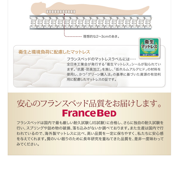 安心のフランスベッド品質を