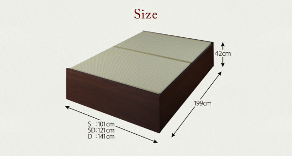 収納付きベッド 布団が収納できる 日本製 美草・小上がり畳ベッド シングル