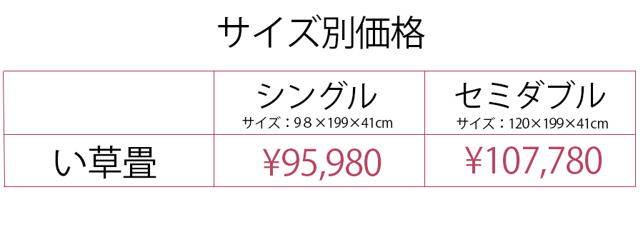 タイプ別価格