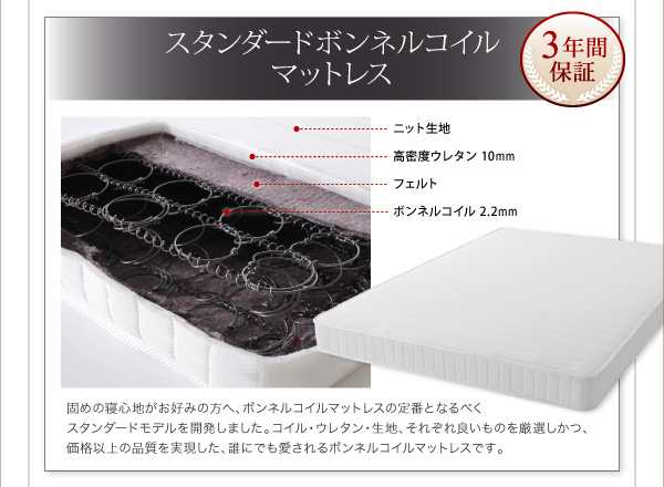 スタンダードボンネルコイルマットレス