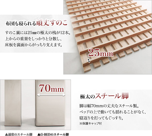 布団でも寝られる頑丈すのこ