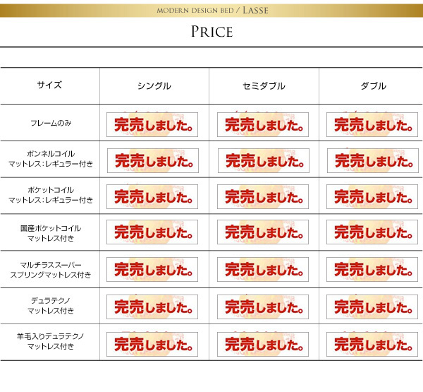 タイプ別価格