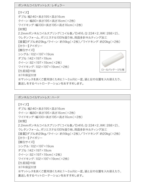 ボンネルコイルマットレス詳細