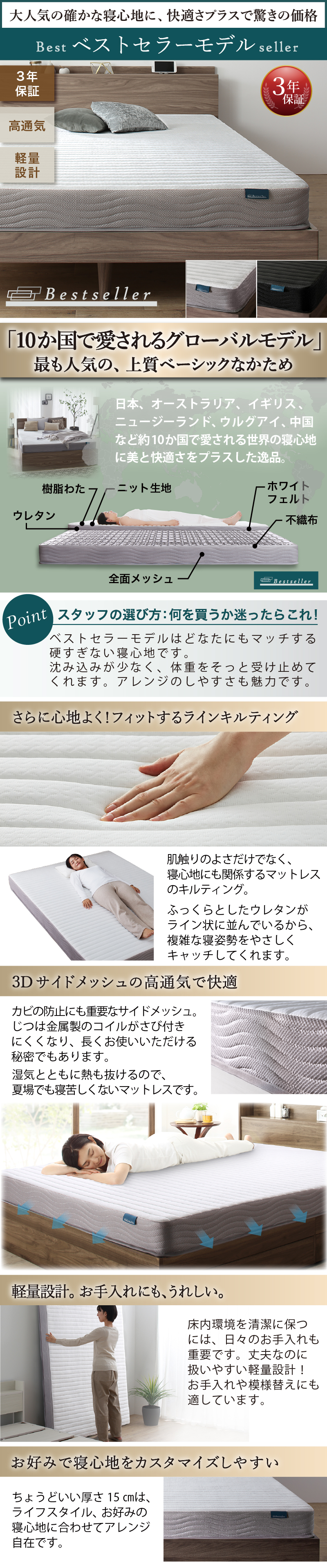 コンセント付きヘッドボード