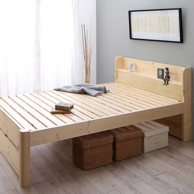 6段階高さ調節 頑丈天然木すのこベッド【ishuruto】イシュルト