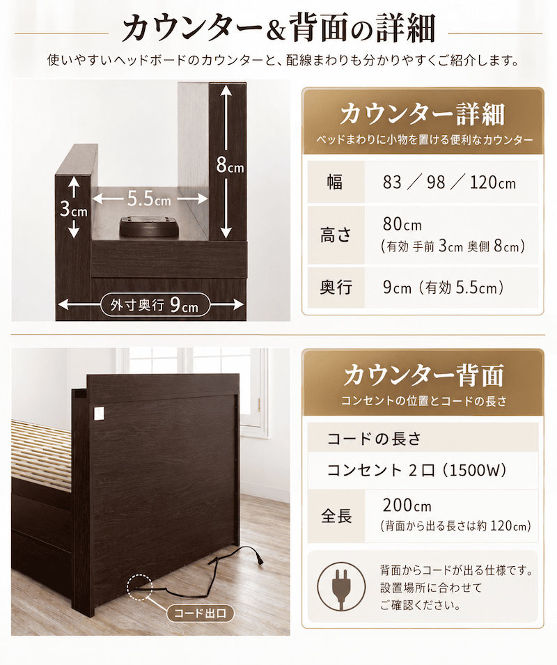 ヘッドボードサイズ