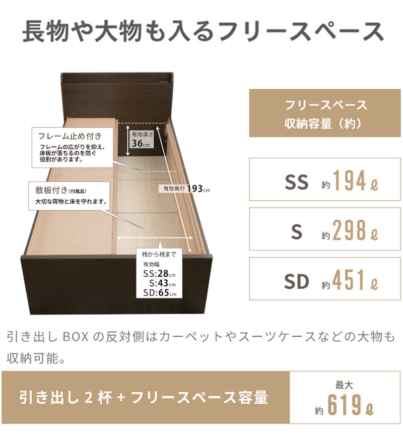 長物や大物も入るフリースペース