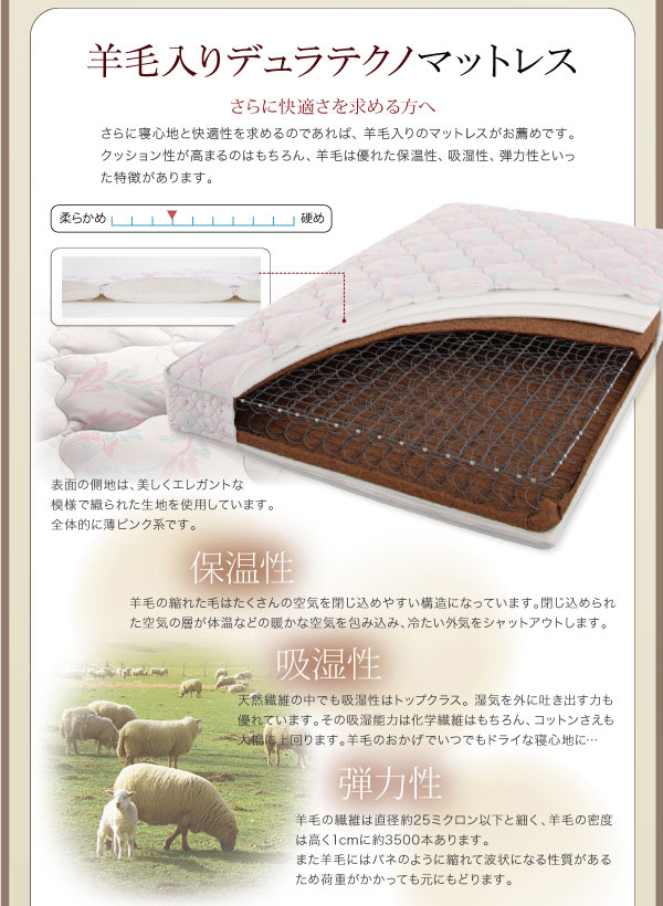 羊毛入りデュラテクノマットレス
