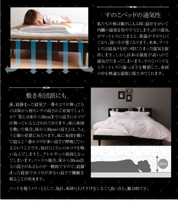すのこベッドの通気性
