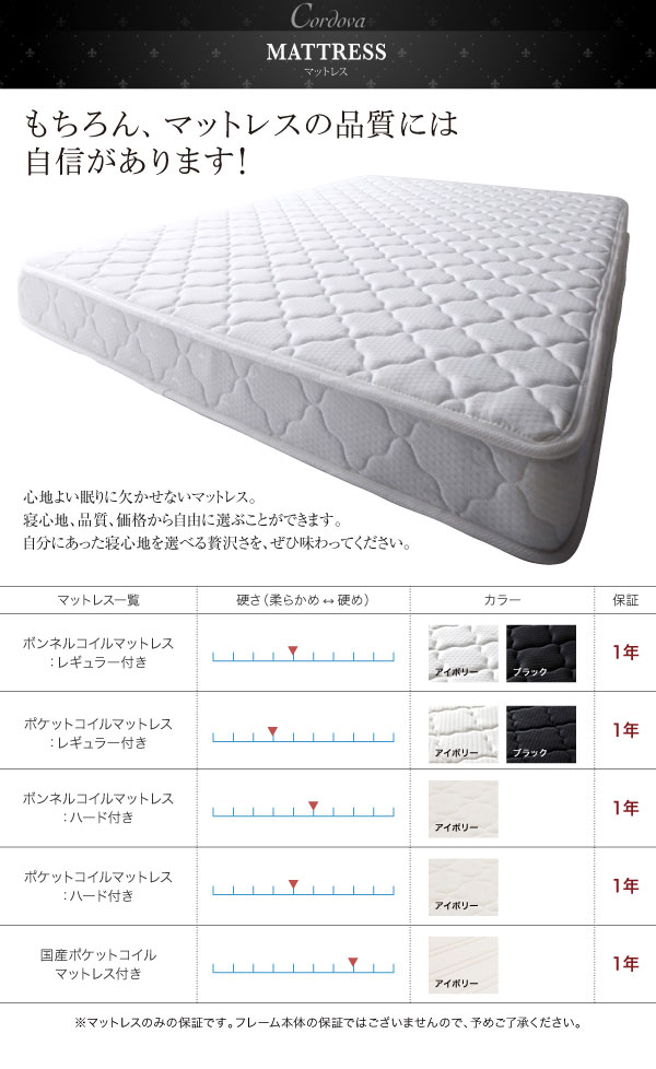 マットレスの品質にも自信があります。