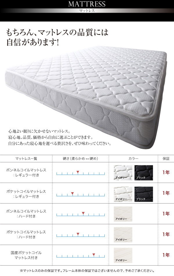マットレスにも自信があります。