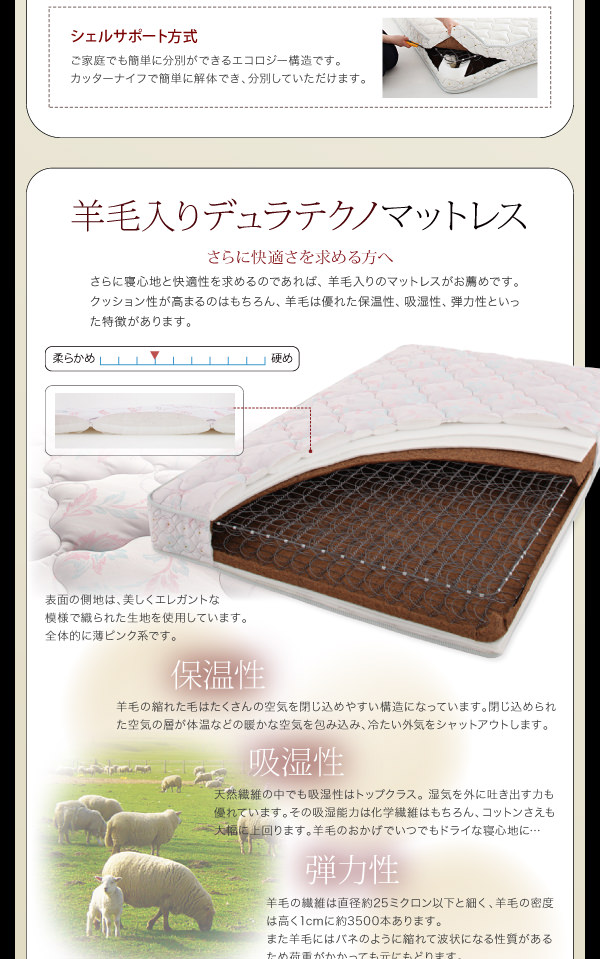 羊毛入りデュラテクノマットレス
