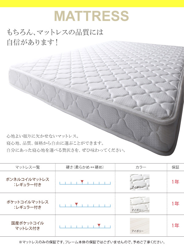 マットレスの品質にも自信があります。