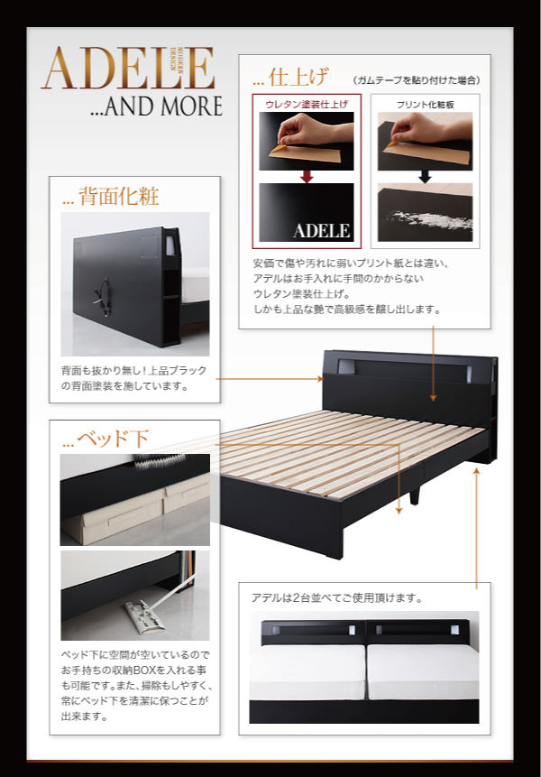 ヘッドボード裏は背面化粧